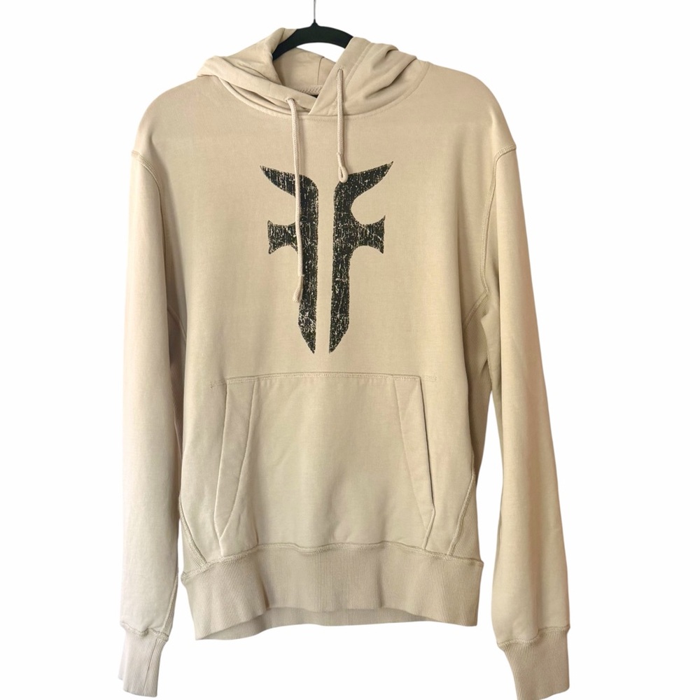 FRYE Feather Grey Logo Hoodie NWT 100% Cotton Relaxed Fit Men’s Small